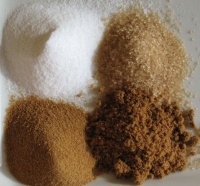 Différentes sortes de sucres en poudre